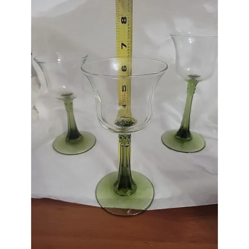 Party Lite Radiant Glow Green Stemmed Votive Holders Set of 3 - Picture 3 of 5